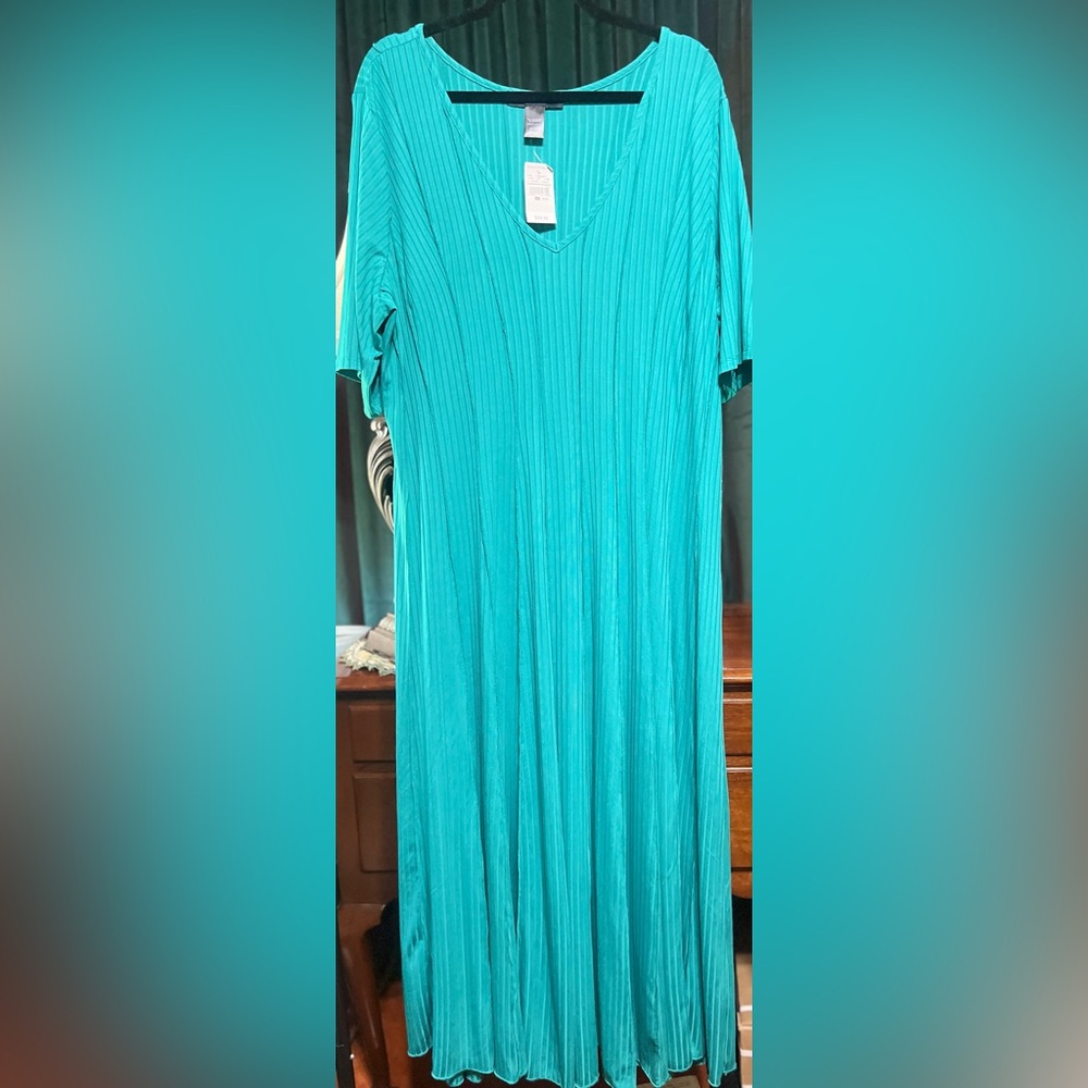 Ashley Stewart Vibrant Teal Maxi Dress